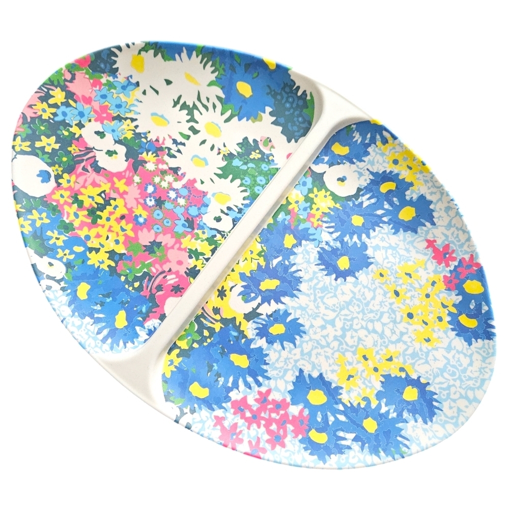 Sarah Campbell Anthropologie Floral Bamboo Melamine Serving‎ Platter